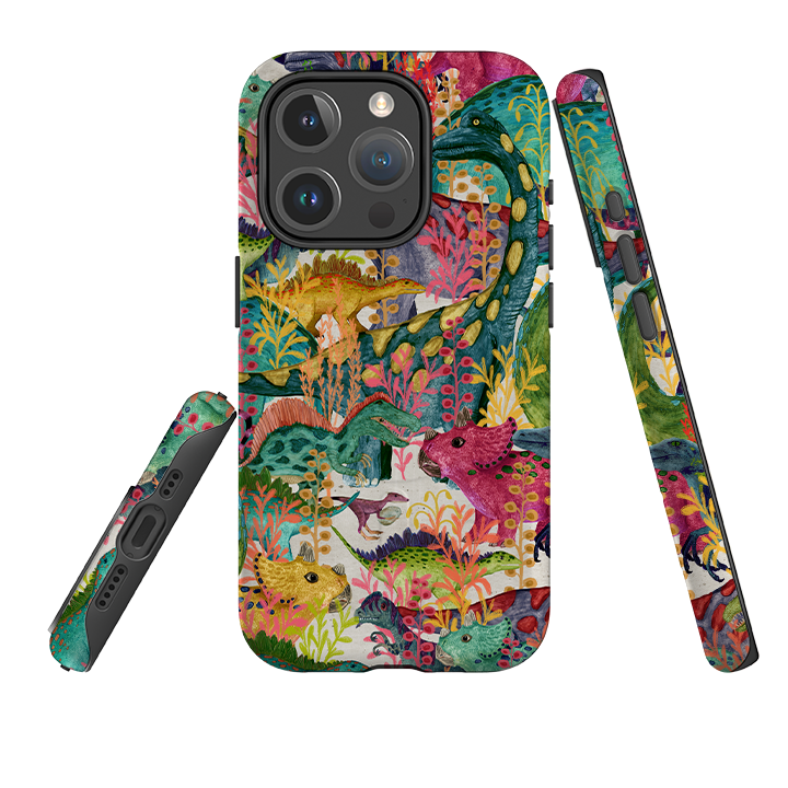 iPhone MagSafe Tough Case Dinosaur Jamboree By Katherine Quinn