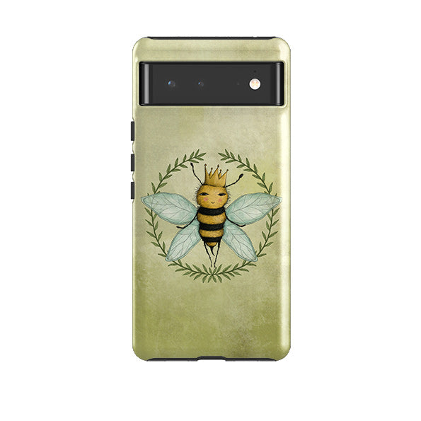 Google phone case-Queen Bee By Maja Lindberg-Product Details Raised bevel to protect screen from scratches. Impact resistant polycarbonate shell and shock absorbing inner TPU liner. Secure fit with design wrapping around side of the case and full access to ports. Compatible with Qi-standard wireless charging. Thickness 1/8 inch (3mm), weight 30g. Compatibility See drop down menu for options, please select the right case as we print to order.-Stringberry