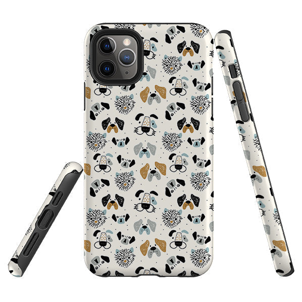 iPhone phone case-Dog Pattern Large-Product Details Raised bevel to protect screen from scratches. Impact resistant polycarbonate shell and shock absorbing inner TPU liner. Secure fit with design wrapping around side of the case and full access to ports. Compatible with Qi-standard wireless charging. Thickness 1/8 inch (3mm), weight 30g. Compatibility See drop down menu for options, please select the right case as we print to order.-Stringberry