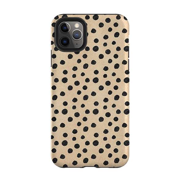 iPhone phone case-Sand Dots-Product Details Raised bevel to protect screen from scratches. Impact resistant polycarbonate shell and shock absorbing inner TPU liner. Secure fit with design wrapping around side of the case and full access to ports. Compatible with Qi-standard wireless charging. Thickness 1/8 inch (3mm), weight 30g. Compatibility See drop down menu for options, please select the right case as we print to order.-Stringberry