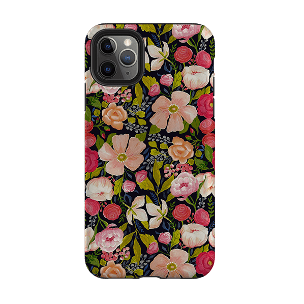 iPhone phone case-Vintage Roses By Bex Parkin-Product Details Raised bevel to protect screen from scratches. Impact resistant polycarbonate shell and shock absorbing inner TPU liner. Secure fit with design wrapping around side of the case and full access to ports. Compatible with Qi-standard wireless charging. Thickness 1/8 inch (3mm), weight 30g. Compatibility See drop down menu for options, please select the right case as we print to order.-Stringberry