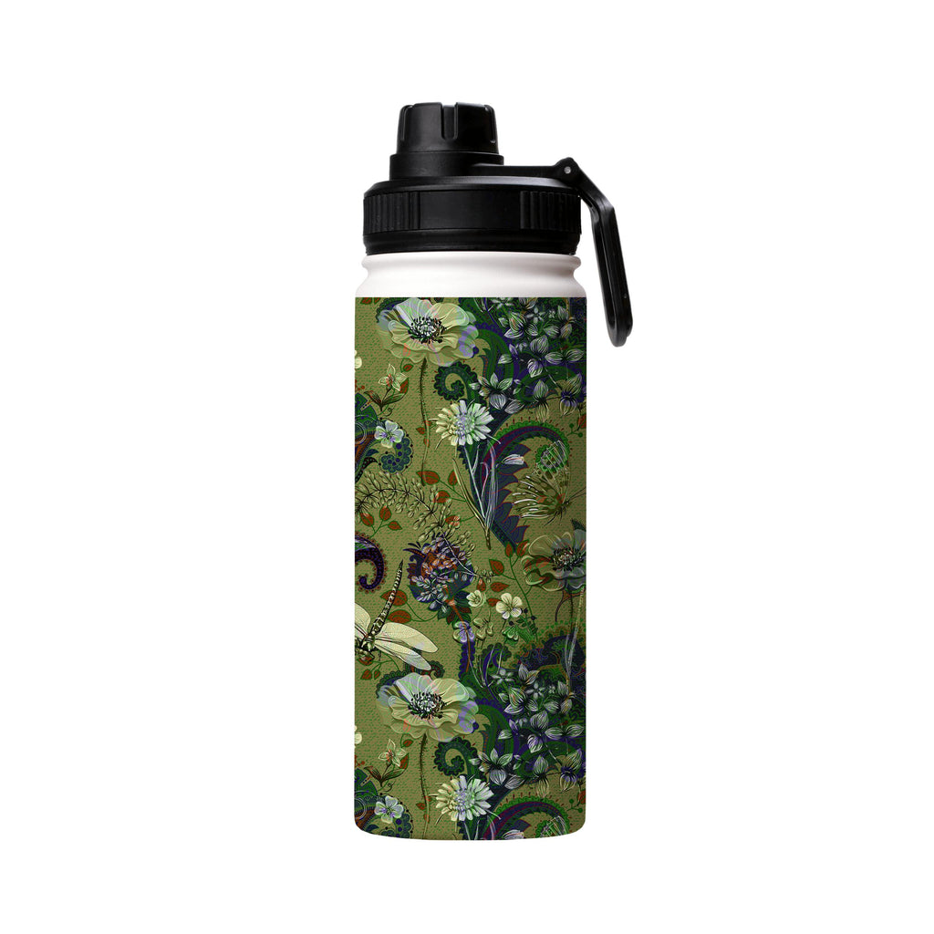 Water Bottles-Vyne Pattern Insulated Stainless Steel Water Bottle-18oz (530ml)-Sport cap-Insulated Steel Water Bottle Our insulated stainless steel bottle comes in 3 sizes- Small 12oz (350ml), Medium 18oz (530ml) and Large 32oz (945ml) . It comes with a leak proof cap Keeps water cool for 24 hours Also keeps things warm for up to 12 hours Choice of 3 lids ( Sport Cap, Handle Cap, Flip Cap ) for easy carrying Dishwasher Friendly Lightweight, durable and easy to carry Reusable, so it's safe for th