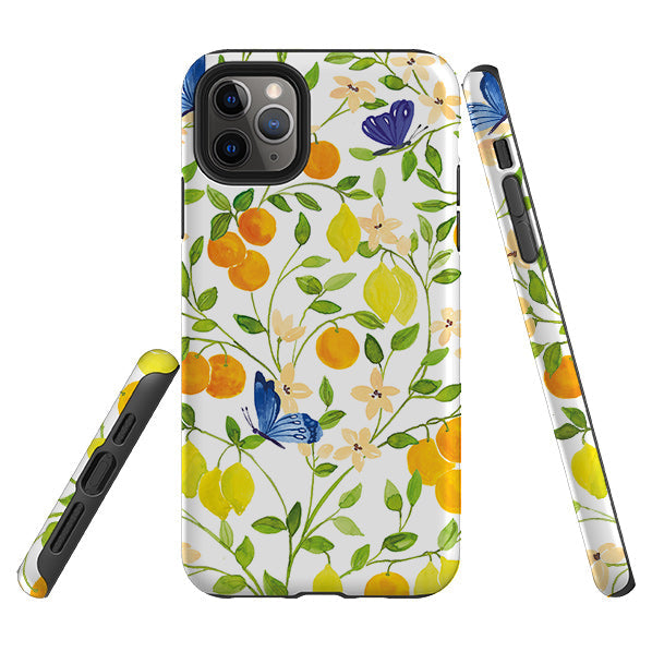 iPhone phone case-Summer Pattern By Elisabeth Haager-Secure fit with design wrapping around side of the case and full access to ports. Compatible with Qi-standard wireless charging. -Stringberry