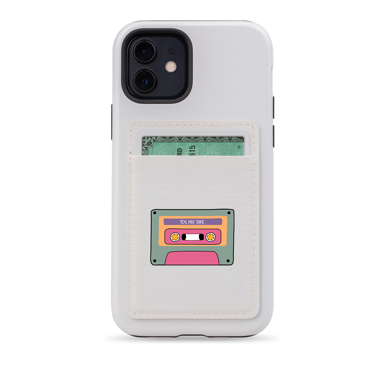 70's Mix Tape MagSafe Wallet- White