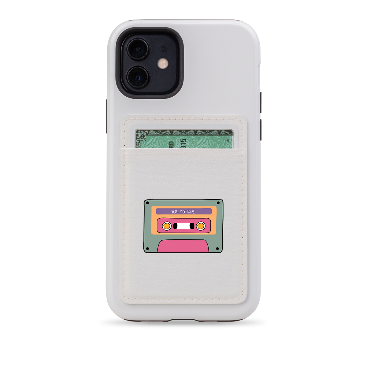 70er Jahre Mixtape MagSafe Wallet- Weiß
