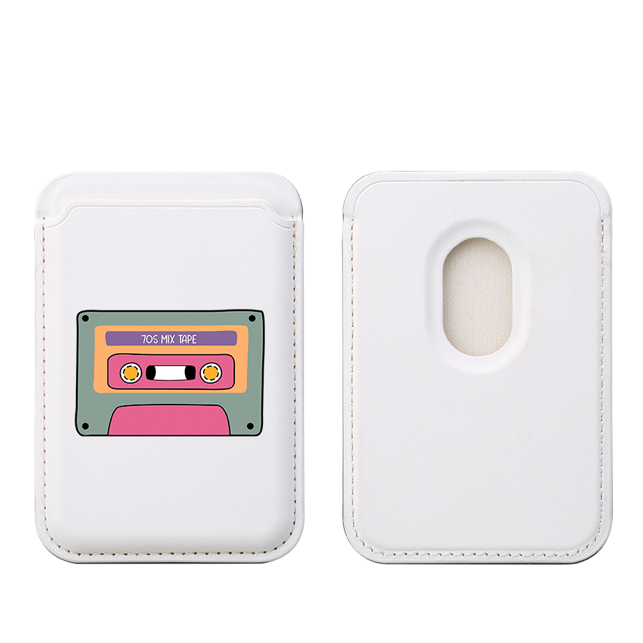 Портфейл MagSafe "Микс касета от 70-те" - бял