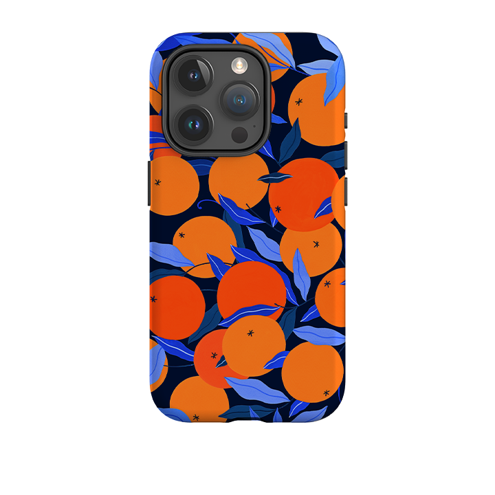 iPhone Tough Case - Arancello Navy Pattern By Madalina Andronic