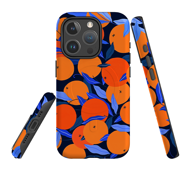 iPhone MagSafe Tough Case -  Arancello Navy Pattern By Madalina Andronic