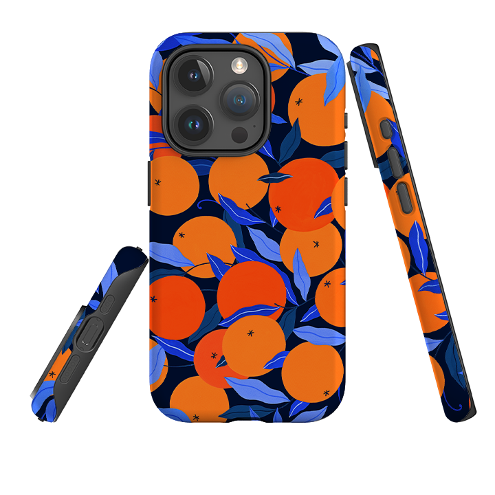 iPhone Tough Case - Arancello Navy Pattern By Madalina Andronic