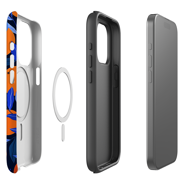 iPhone MagSafe Tough Case -  Arancello Navy Pattern By Madalina Andronic