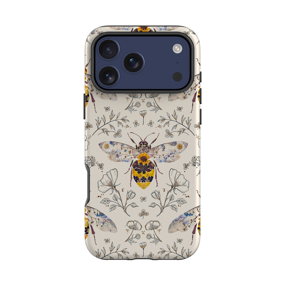 iPhone Tough Case - Alabaster Bumble Bee By Helen Ahpornsiri