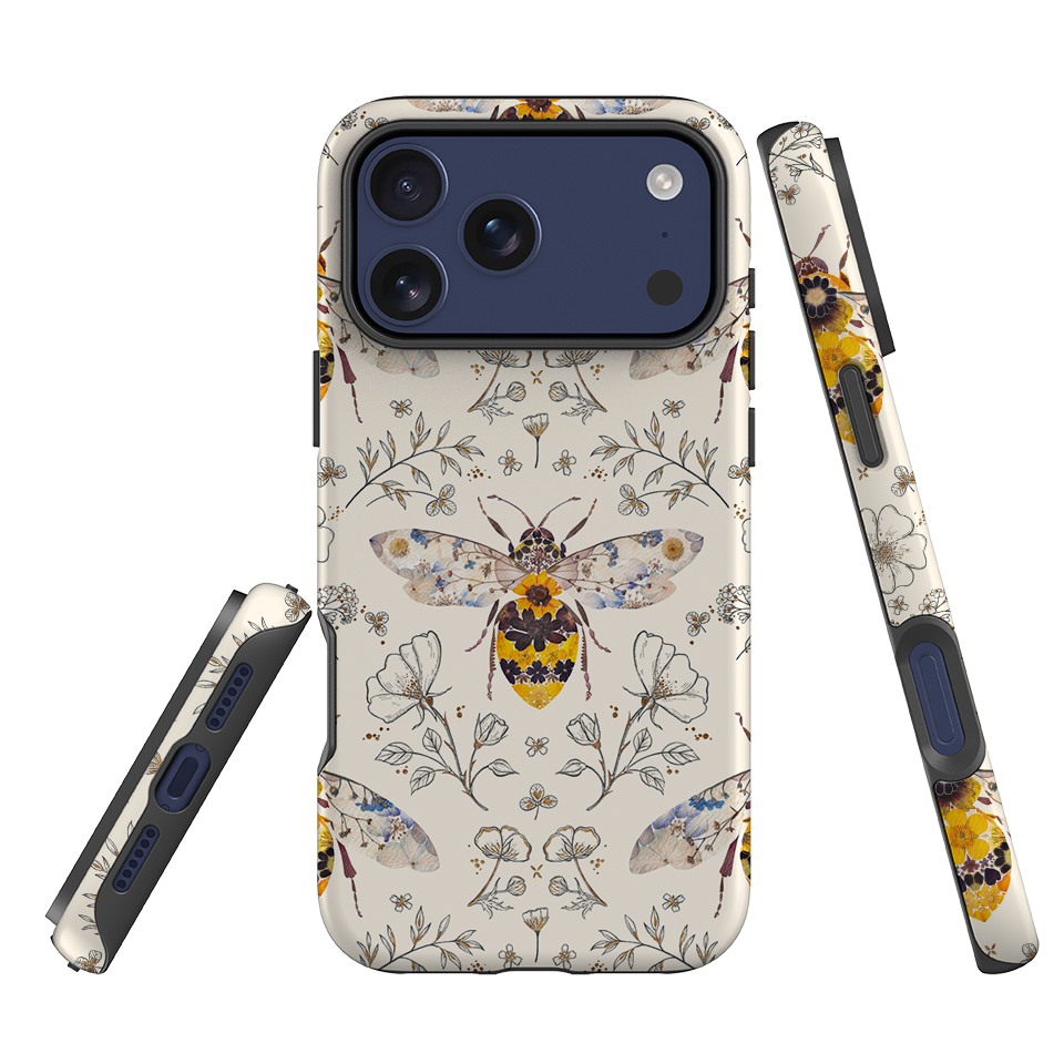 iPhone Tough Case - Alabaster Bumble Bee By Helen Ahpornsiri