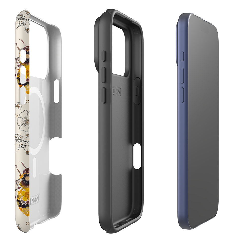 iPhone MagSafe Tough Case - Alabaster Bumble Bee By Helen Ahpornsiri