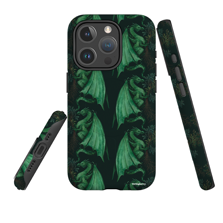 iPhone MagSafe Tough Case -  Arbor Dragon Pattern By Anna Stead