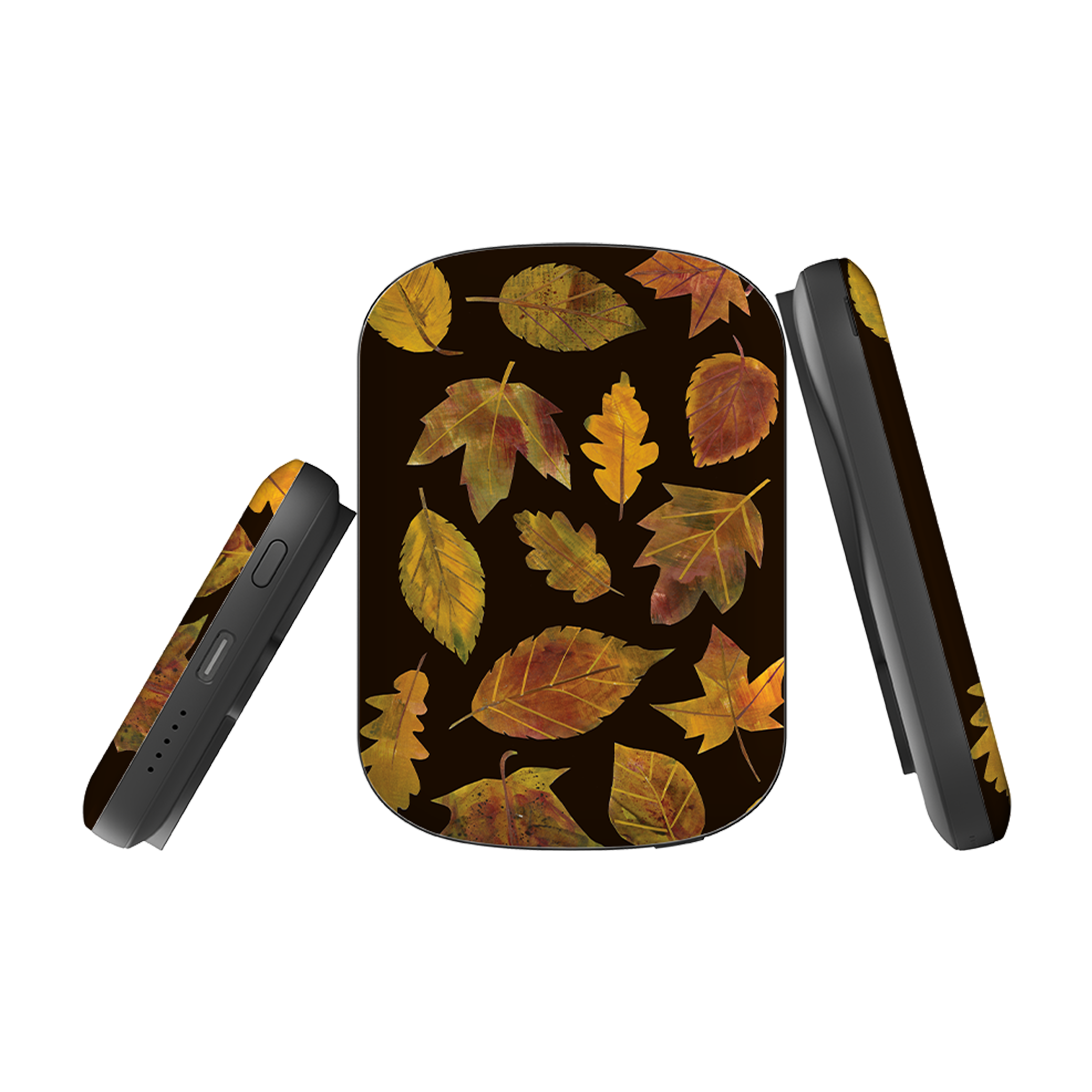 MagSafe Power Bank - Autumn Textured Leaves By Tracey English
