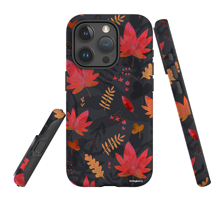 iPhone Tough Case - Autumn Leaves Dark