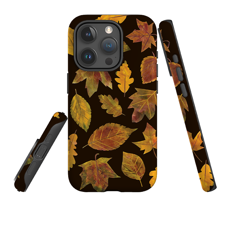 iPhone Tough Case - Autumn Textured Leaves By Tracey English