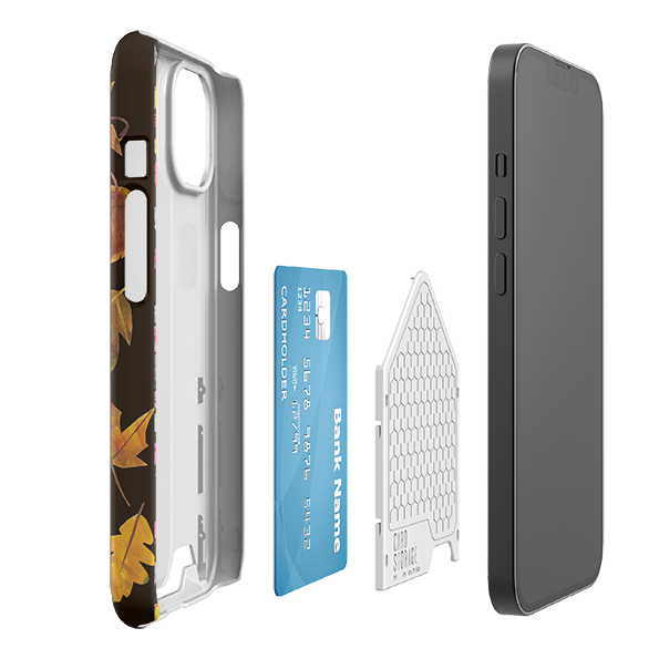 Autumn Textured Leaves Case and Card Case By Tracey English