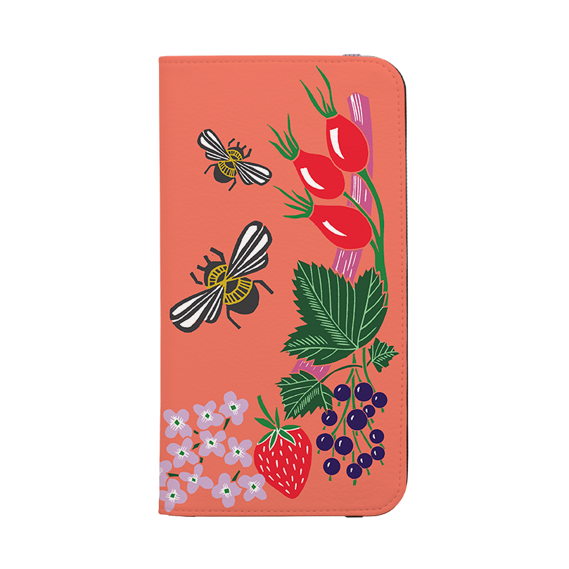 Bee Floral Wallet Case By Kate Heiss