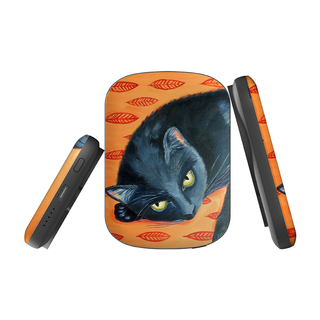 MagSafe Power Bank - Black Cat By Mary Stubberfield