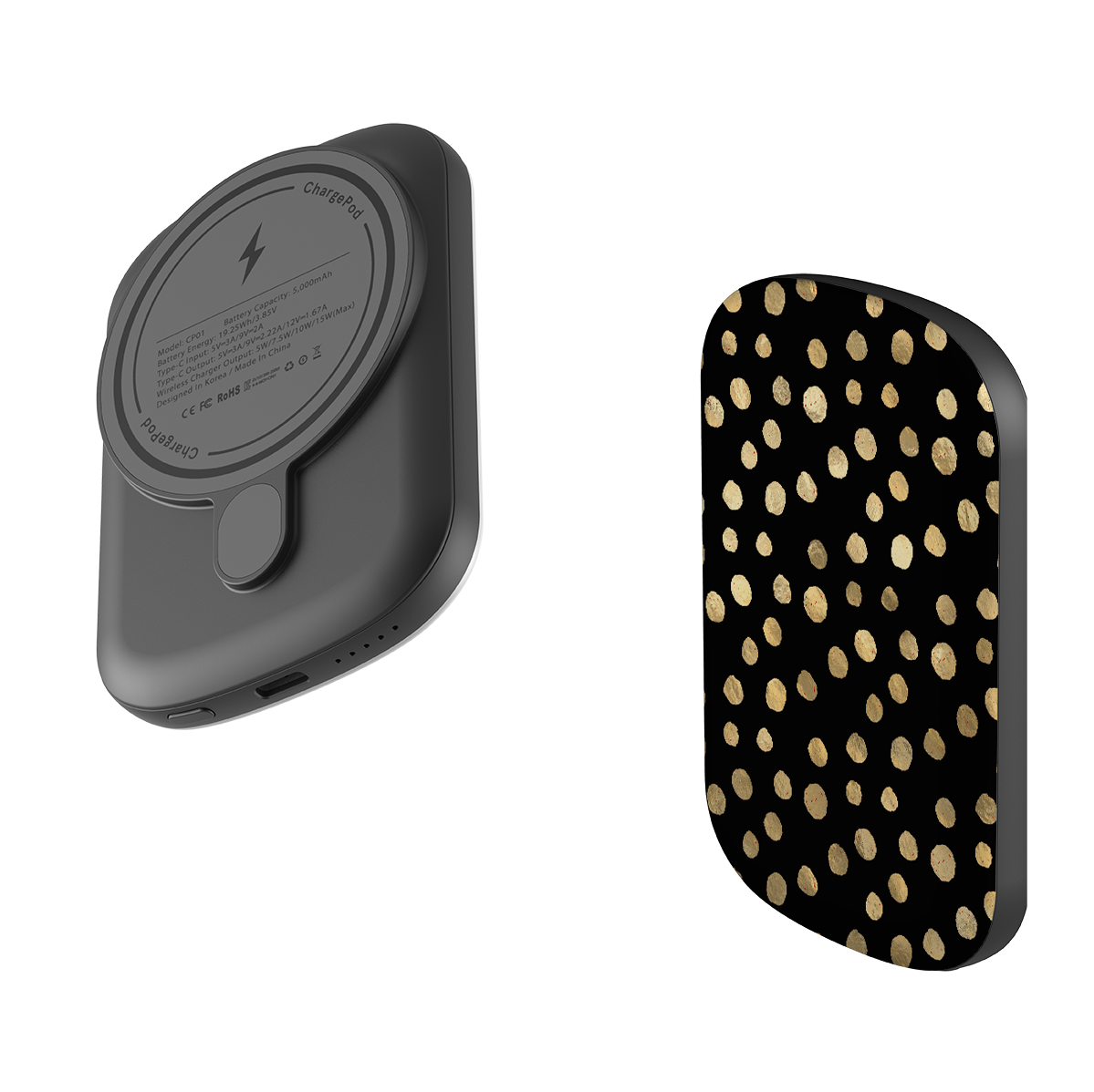 MagSafe Power Bank - Black and Gold Dots