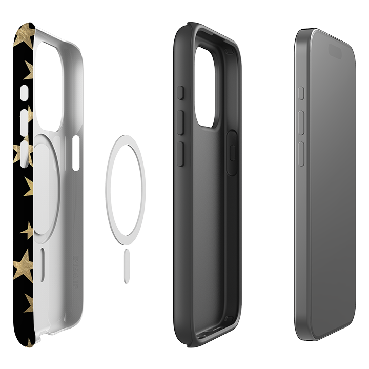 iPhone MagSafe Tough Case - Black and Gold Stars