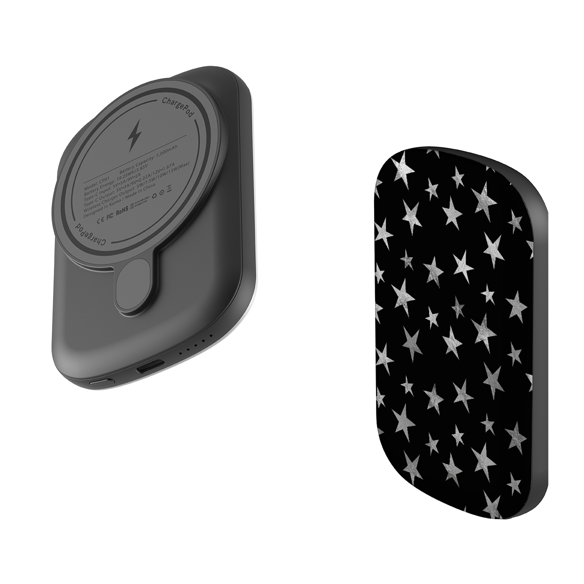 MagSafe Power Bank - Black and Silver Stars