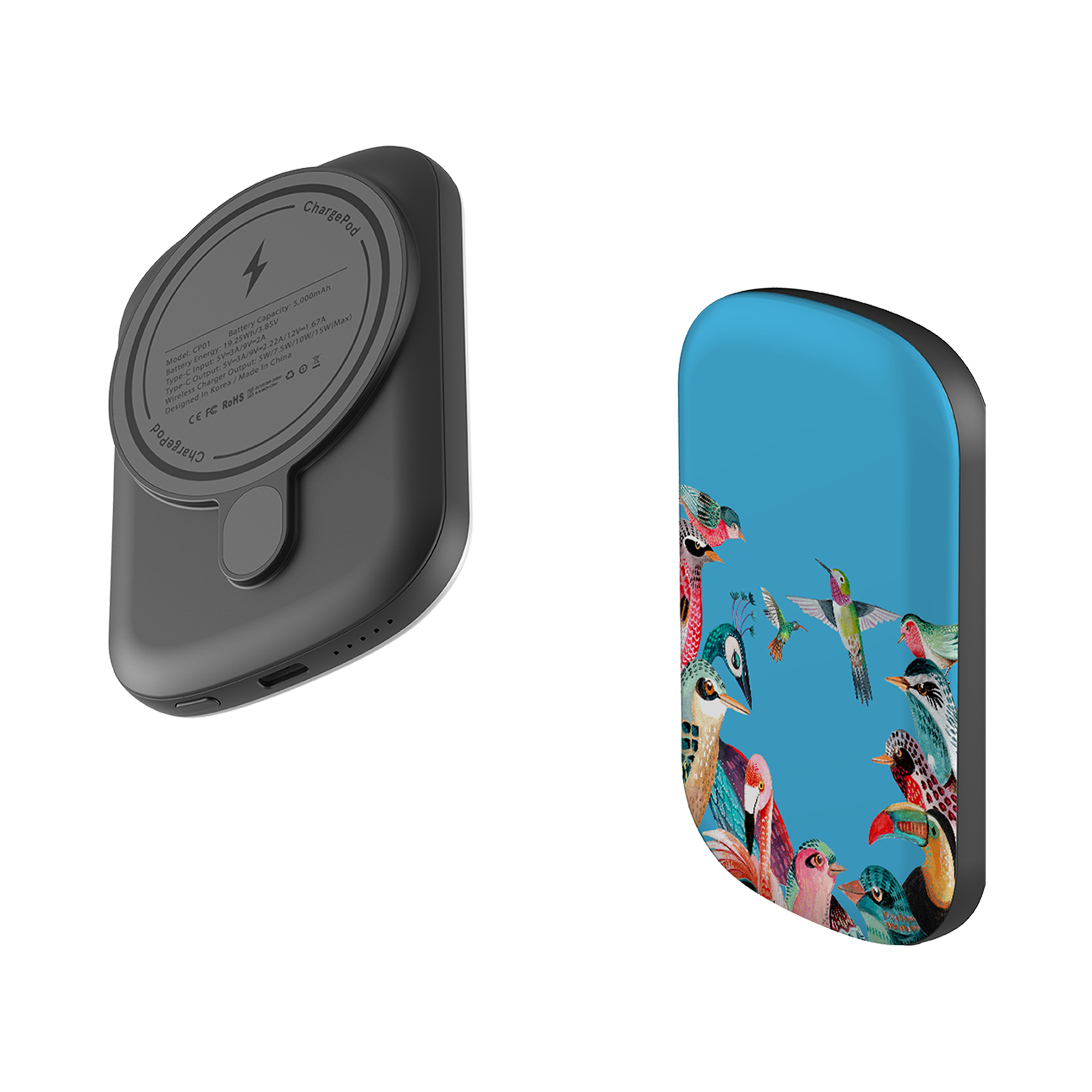 MagSafe Power Bank - Blue Birds By Caroline Bonne Muller
