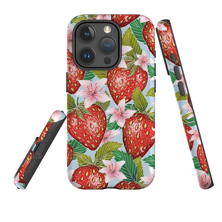 iPhone Tough Case - Blue Strawberries By Catherine Rowe