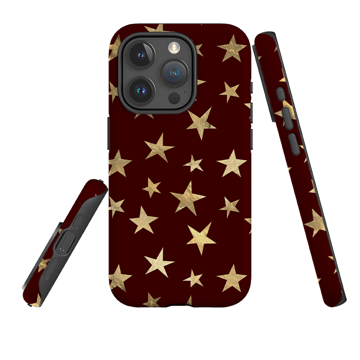 iPhone Tough Case - Brown and Gold Stars