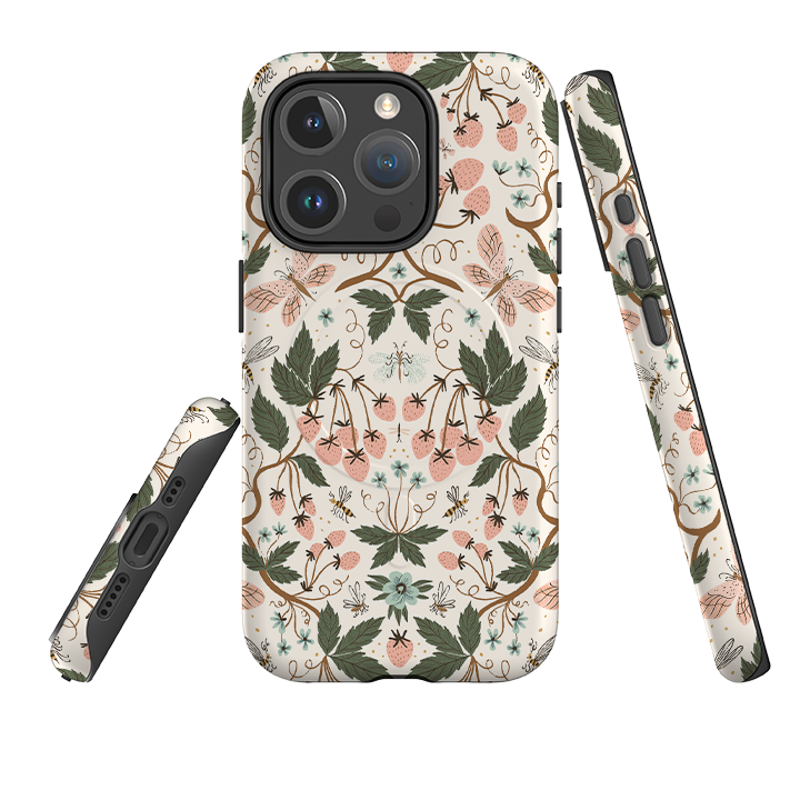 iPhone MagSafe Tough Case - Bugs and Berries Pattern By Meghann Rader
