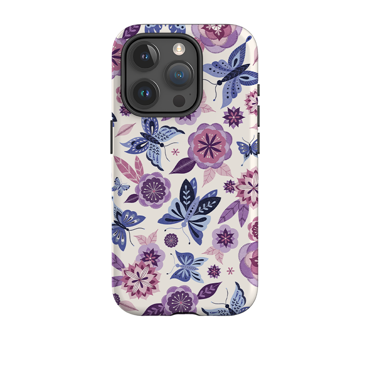 iPhone Tough Case - Butterfly Blooms Ivory By Jenny Zemanek