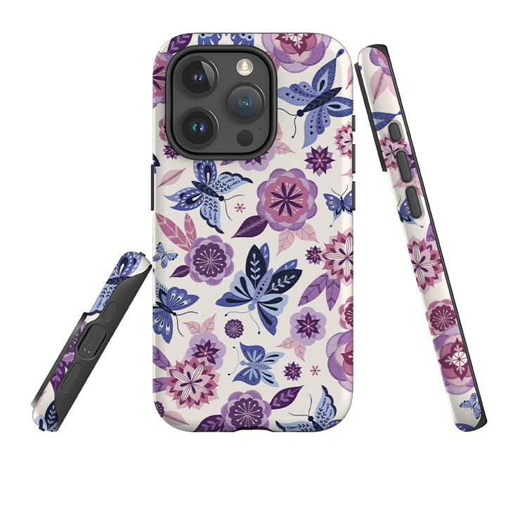 iPhone Tough Case - Butterfly Blooms Ivory By Jenny Zemanek