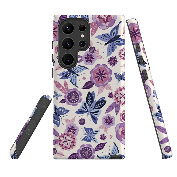 Samsung Tough Case - Butterfly Blooms Ivory By Jenny Zemanek