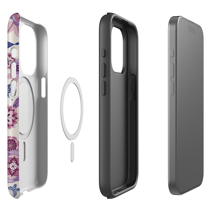iPhone MagSafe Tough Case -  Butterfly Blooms Ivory By Jenny Zemanek