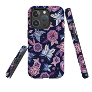 iPhone MagSafe Tough Case -  Butterfly Blooms Navy By Jenny Zemanek