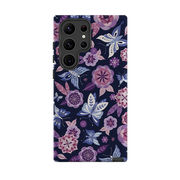 Samsung Tough Case - Butterfly Blooms Navy By Jenny Zemanek