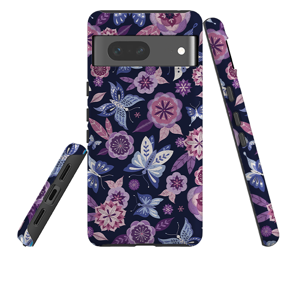 Google Tough Case -  Butterfly Blooms Navy By Jenny Zemanek