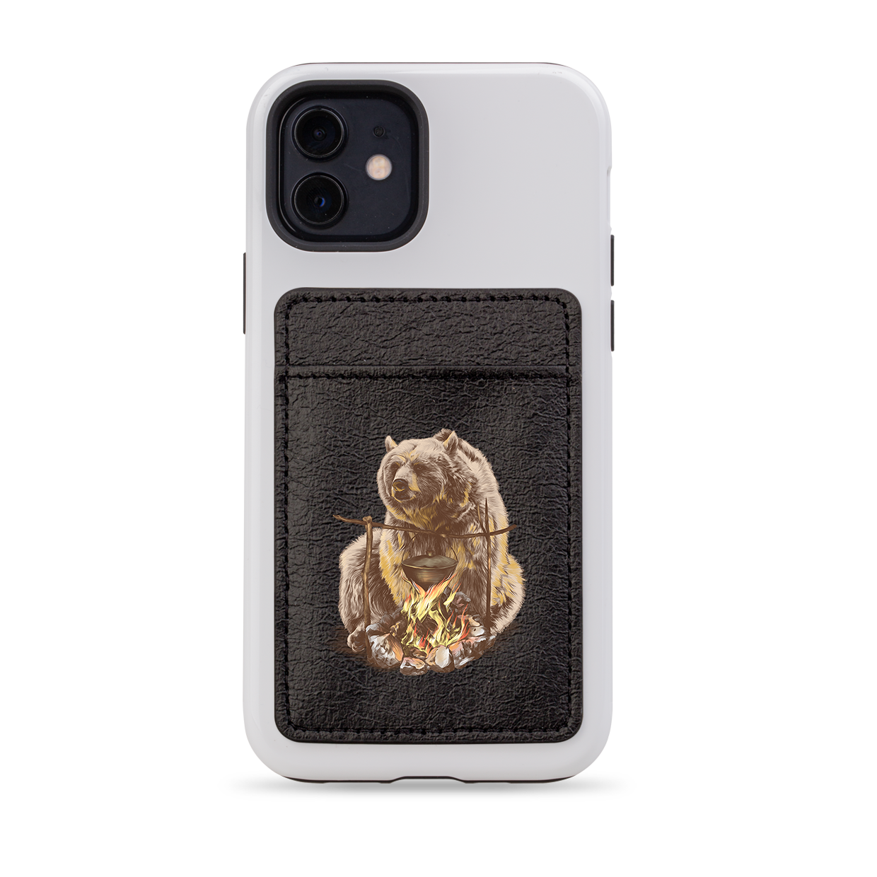Bear Picnic MagSafe Wallet- Black