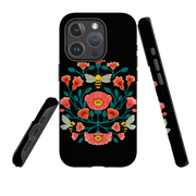 iPhone MagSafe Tough Case -  Bee Floral Dark By Nina Pace