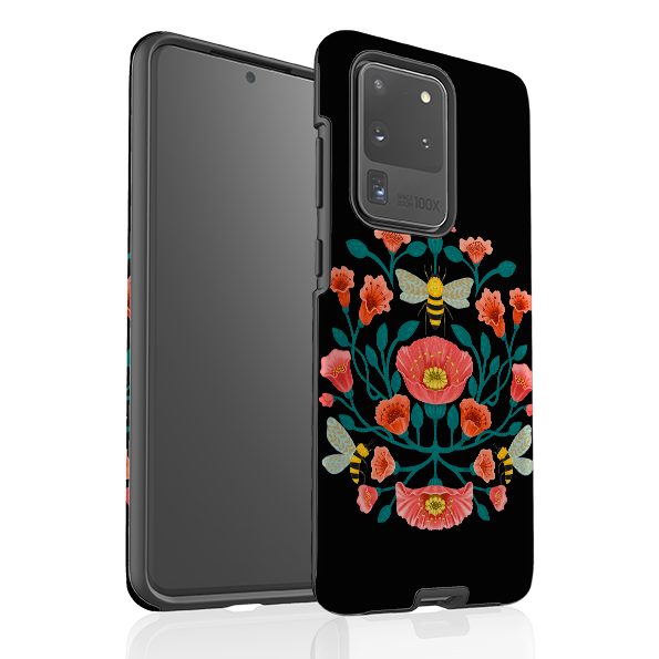 Samsung Tough Case - Bee Floral Dark By Nina Pace