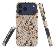 iPhone MagSafe Tough Case - Beige Aesthetic Leaves