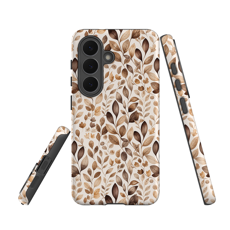 Samsung Tough Case - Beige Aesthetic Leaves