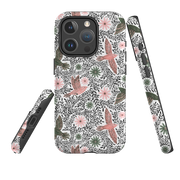iPhone MagSafe Tough Case - Bird Pattern Black By Lee Foster Wilson