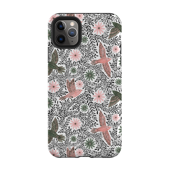 iPhone Tough Case - Bird Pattern Black By Lee Foster Wilson