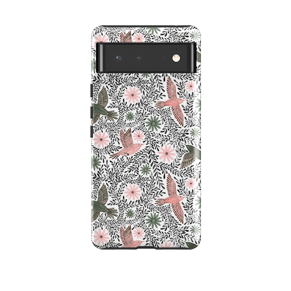 Google Tough Case -  Bird Pattern Black By Lee Foster Wilson