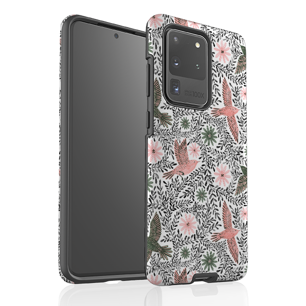 Samsung Tough Case - Bird Pattern Black By Lee Foster Wilson