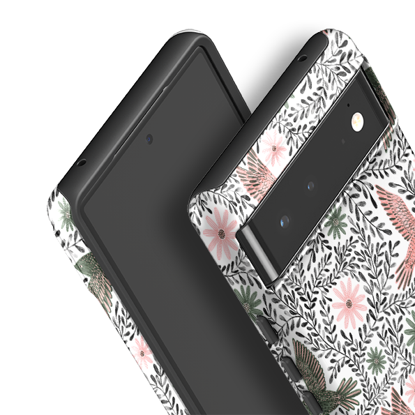 Google Tough Case -  Bird Pattern Black By Lee Foster Wilson