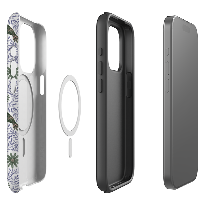 iPhone MagSafe Tough Case - Bird Pattern Blue By Lee Foster Wilson