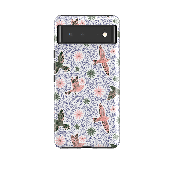 Google Tough Case -  Bird Pattern Blue By Lee Foster Wilson
